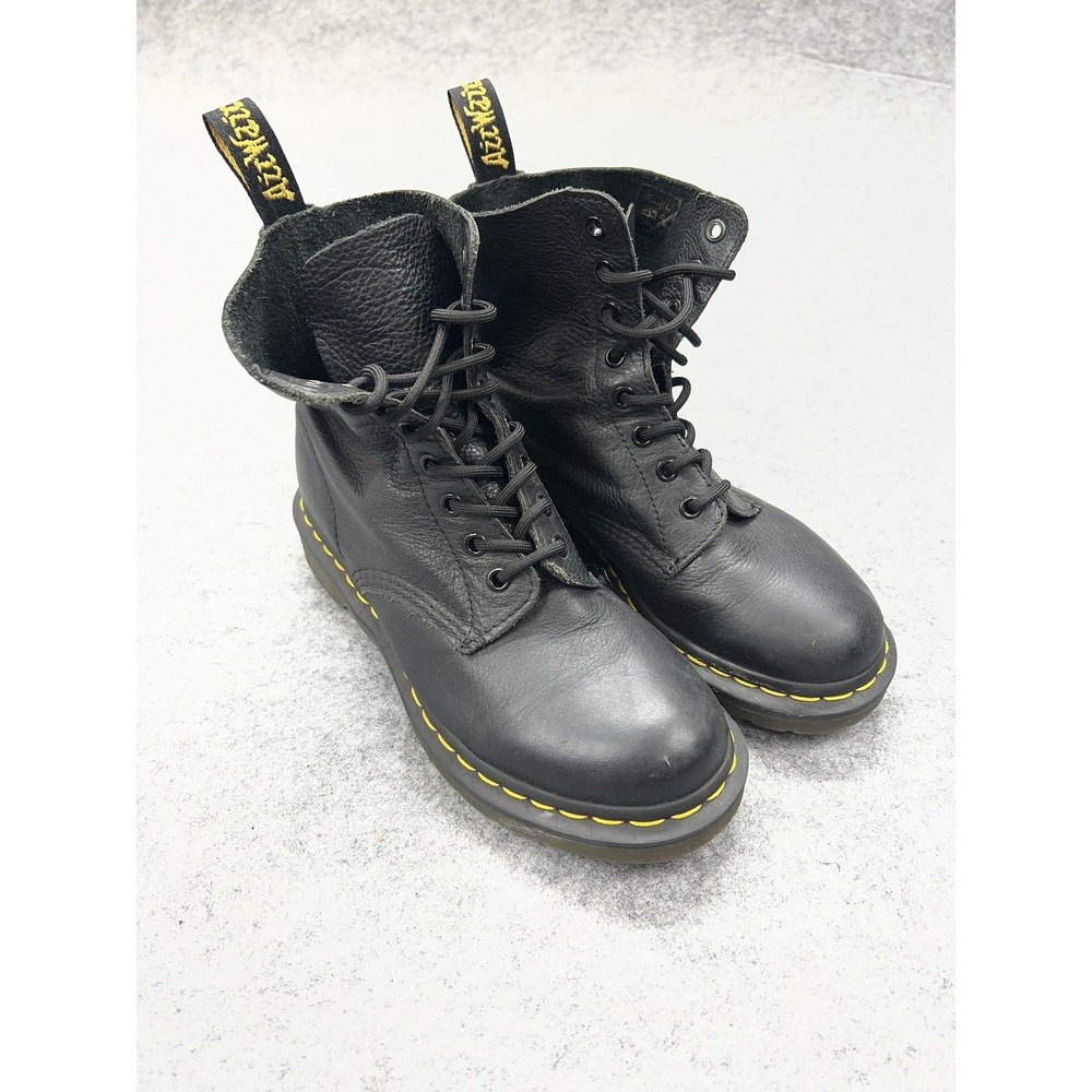 Dr. Martens Boots Womens Size 7 Black Leather Combat Ankle Lace Up Docs 13512